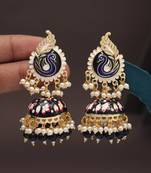 Black color meenakari earrings
