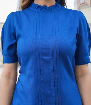 Women'S Rayon Dobby Designer Top (Blue) 5