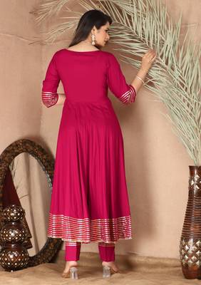 Pink gota patti rayon kurta set 5