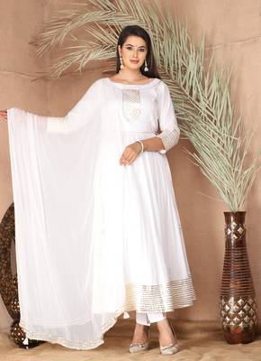 White gota patti rayon kurta set 1