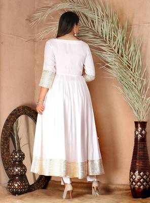 White gota patti rayon kurta set 5