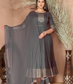 Grey gota patti rayon kurta set