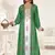 Dark Green & White color Full Sleeves Handmade Two Piece Jacket Style Moroccan Kaftan