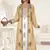 Beige & White color Full Sleeves Handmade Two-Piece Jacket Style Moroccan Kaftan
