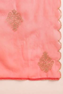 women silk blend embroidered ethnic kurta palazzo with dupatta 6