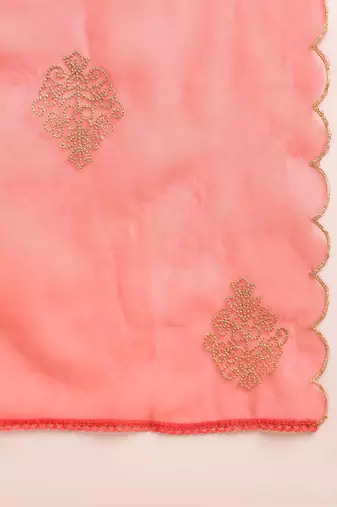 women silk blend embroidered ethnic kurta palazzo with dupatta