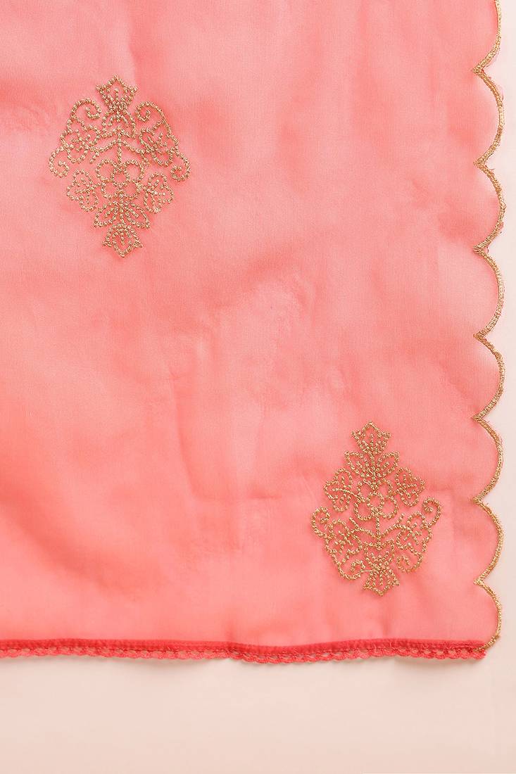 women silk blend embroidered ethnic kurta palazzo with dupatta