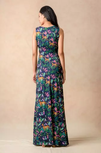 Our signature style jungle (copyright) print ruching gown