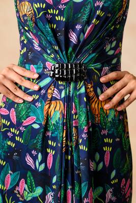 Our signature style jungle (copyright) print ruching gown 3