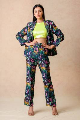 Coat with crop top and pants 1