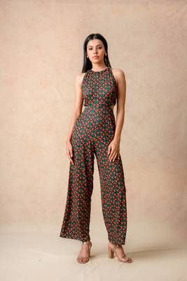 Our flaming lily (copyright) print halter neck jumpsuit 1