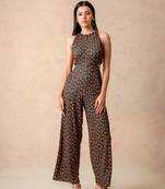 Our flaming lily (copyright) print halter neck jumpsuit