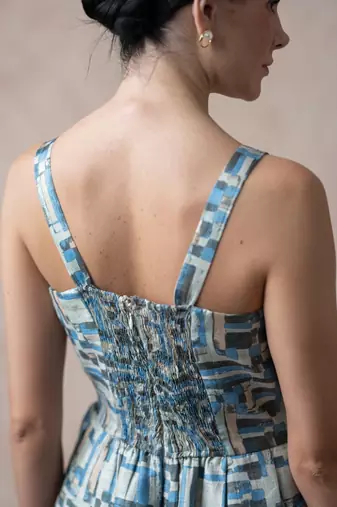 Casal grey pink print pure silk gown with shrug