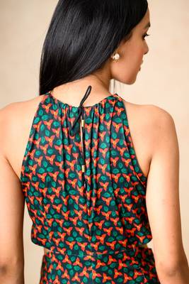 Our flaming lily (copyright) print halter neck jumpsuit 4