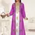 Purple & White color Full Sleeves Handmade Two Piece Jacket Style Moroccan Kaftan