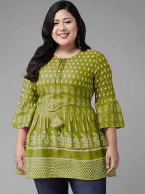 Women'S Rayon Floral Printed Short Kurti 2