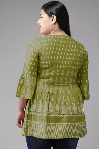 Women'S Rayon Floral Printed Short Kurti