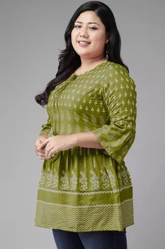 Women'S Rayon Floral Printed Short Kurti