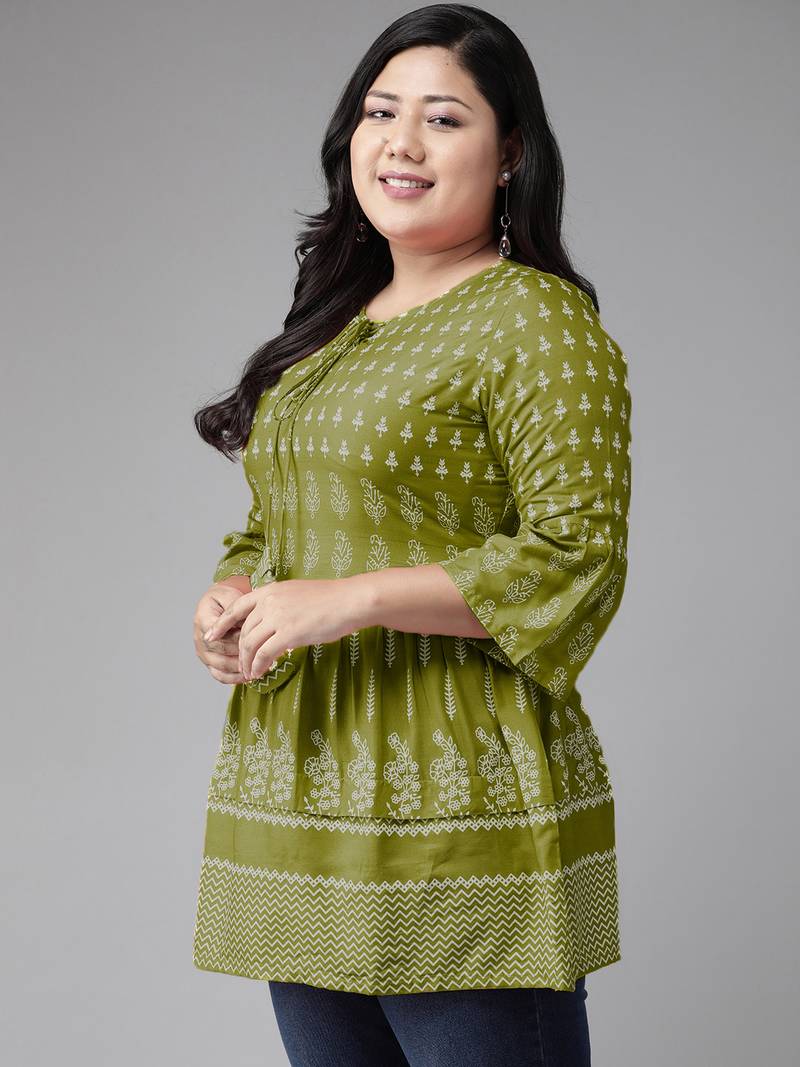 Women'S  Rayon Floral Printed Short Kurti