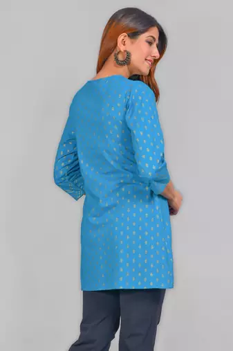 Women'S Cotton Floral Printed Short Kurti