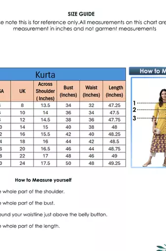 Women'S Plus Size Cotton Ikat & Floral Printed Anarkali Kurti (Mustard)