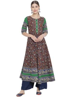Women'S Cotton Floral Printed Anarkali Kurti (Multi) 2