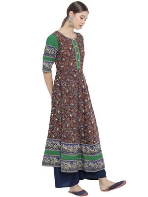 Women'S Cotton Floral Printed Anarkali Kurti (Multi) 4