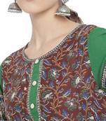 Women'S Cotton Floral Printed Anarkali Kurti (Multi)