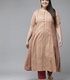 Women'S Plus Size Rayon Floral Printed A-Line Kurti (Maroon)