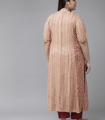 Women'S Plus Size Rayon Floral Printed A-Line Kurti (Maroon)