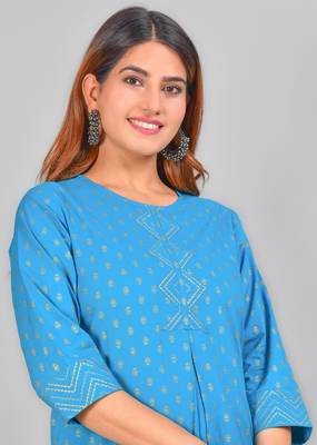 Women'S Cotton Floral Printed Short Kurti 1