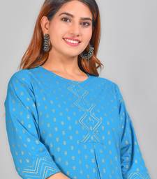 Women'S Cotton Floral Printed Short Kurti