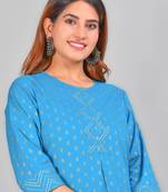 Women'S Cotton Floral Printed Short Kurti