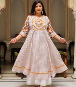 Women'S Plus Size Floral Printed Anarkali Kurti (Multi)