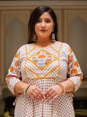 Women'S Plus Size Floral Printed Anarkali Kurti (Multi) 5