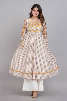 Women'S Floral Printed Anarkali Kurti (Multi) 1