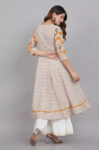 Women'S Floral Printed Anarkali Kurti (Multi)