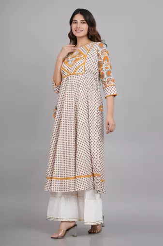 Women'S Floral Printed Anarkali Kurti (Multi)