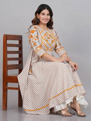 Women'S Floral Printed Anarkali Kurti (Multi) 4