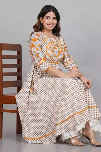 Women'S Floral Printed Anarkali Kurti (Multi)