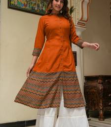 Women'S Rayon Zig-Zag Printed A-Line Kurti (Multi)