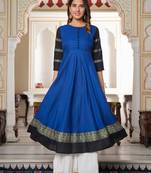 Women'S Blue Anarkali Kurti (Blue)