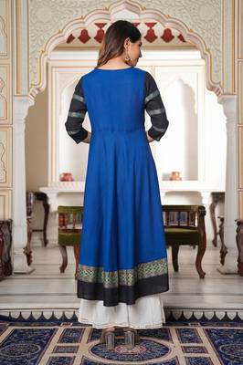 Women'S Blue Anarkali Kurti (Blue) 2