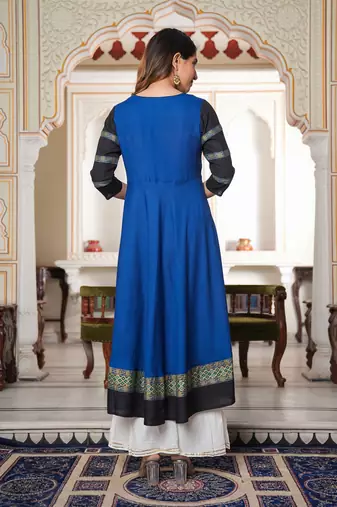 Women'S Blue Anarkali Kurti (Blue)