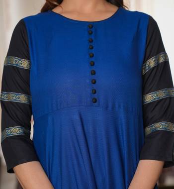 Women'S Blue Anarkali Kurti (Blue) 5