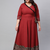 Women'S Cotton Printed Angrakha Style Anarkali Kurta (Maroon)