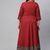 Women'S Cotton Printed Angrakha Style Anarkali Kurta (Maroon)