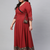 Women'S Cotton Printed Angrakha Style Anarkali Kurta (Maroon)