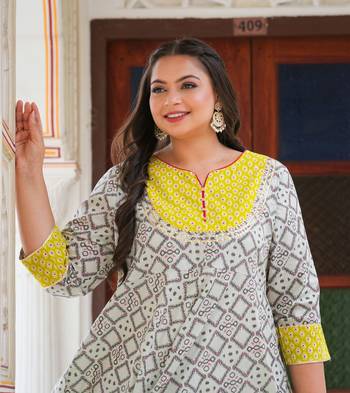 Women'S Cotton Geomatrical Printed Anarkali Kurti (Multi) 5