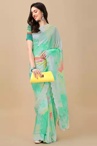 MANNEQUINE STONE WORK SAREE WITH STONE WORK BLOUSE